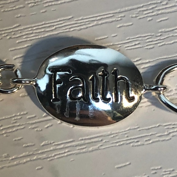 Vintage 90s JcPenney Sterling Silver Spiritual Christian Encouraging Bracelet - Picture 4 of 13